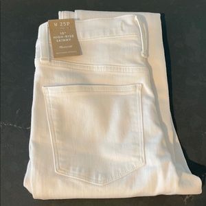 Madewell white high rise skinny jeans